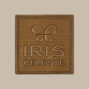 3D Embossed Bronze Metal Label for Cosmetics